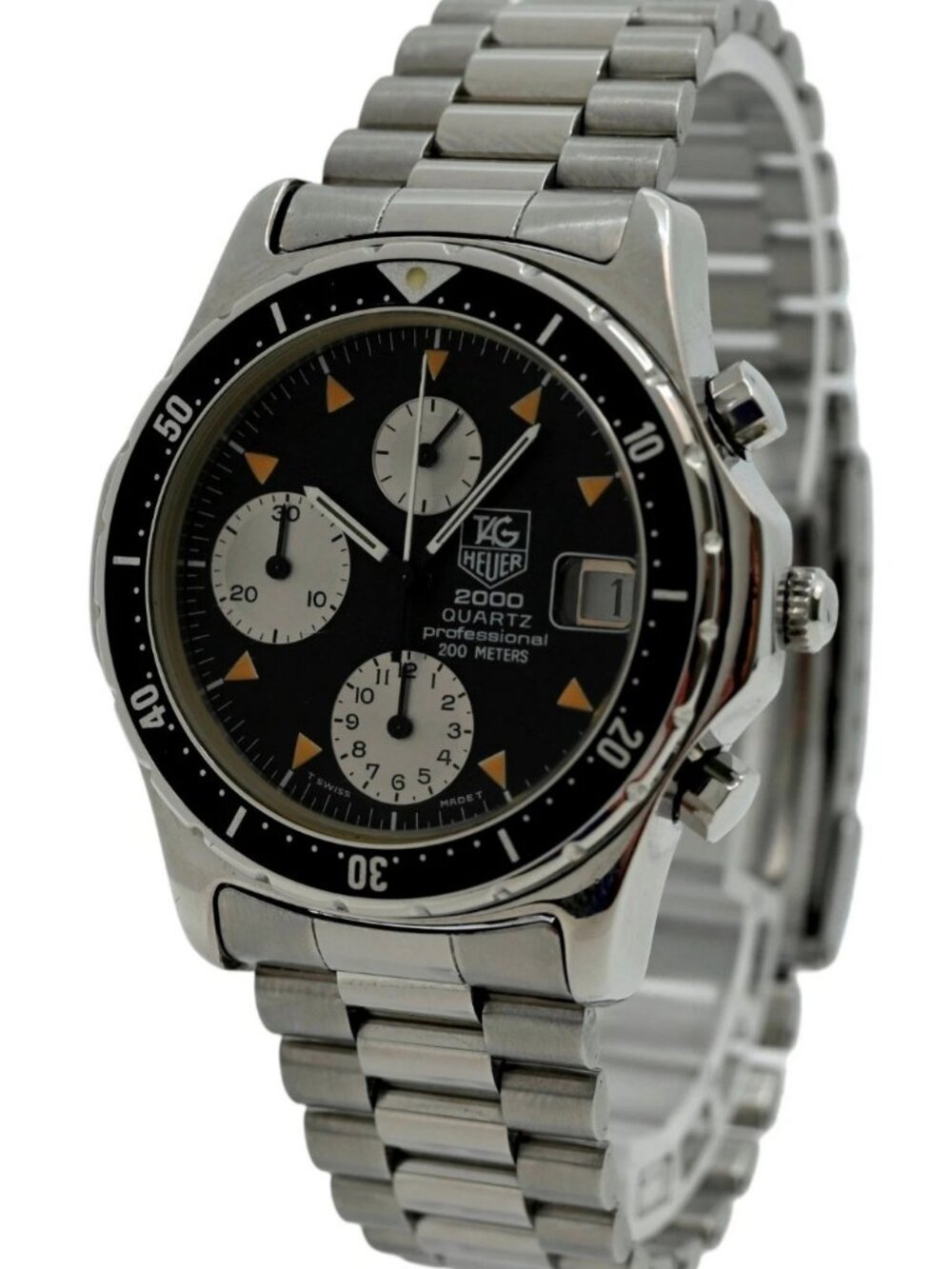 Tag Heuer 37mm Men's 2000 Series Chronograph Black Dial Watch! Ref: 273.206/1!
